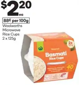 Woolworths Woolworths Microwave Rice Cups offer