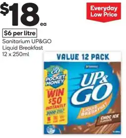 Woolworths Sanitarium up&go liquid breakfast offer