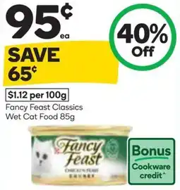 Woolworths Fancy Feast Classics Wet Cat Food offer