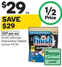 Woolworths Finish Ultimate Dishwasher Tablets Lemon offer