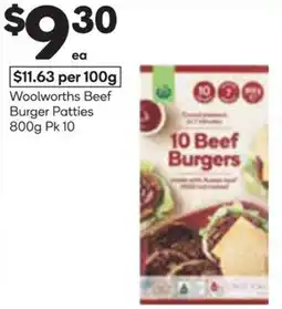 Woolworths Woolworths Beef Burger Patties offer