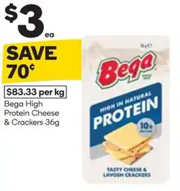 Woolworths Bega High Protein Cheese & Crackers offer