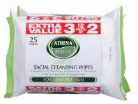 Athena Facial Cleansing Wipes Sensitive 3 x 25 Wipes