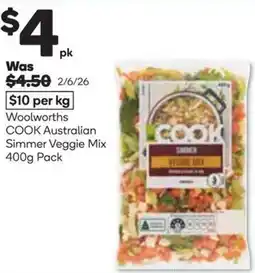 Woolworths Woolworths cook australian simmer veggie mix pack offer