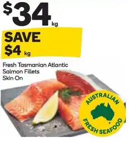 Woolworths Fresh Tasmanian Atlantic Salmon Fillets Skin On offer