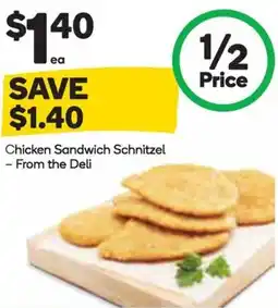Woolworths Chicken Sandwich Schnitzel offer