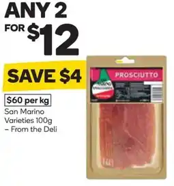 Woolworths San Marino Varieties offer