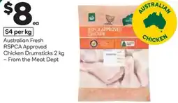 Woolworths Australian fresh rspca approved chicken drumsticks offer
