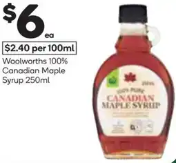 Woolworths Woolworths 100% Canadian Maple Syrup offer