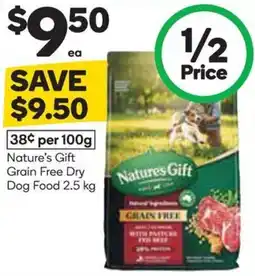 Woolworths Nature's Gift Grain Free Dry Dog Food offer