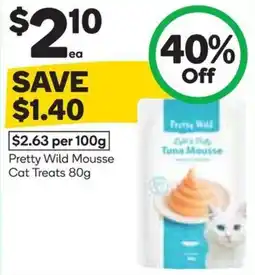 Woolworths Pretty Wild Mousse Cat Treats offer