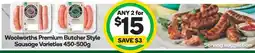 Woolworths Woolworths Premium Butcher Style Sausage Varieties offer