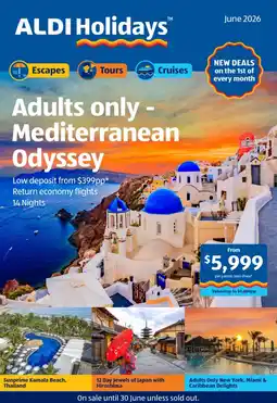 ALDI Adults only Mediterranean Odyssey offer