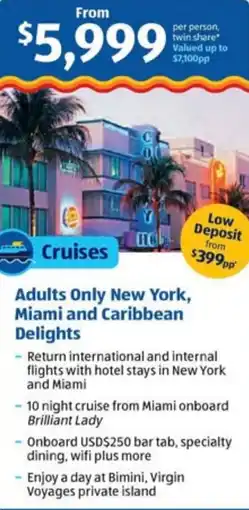ALDI Adults Only New York Miami and Caribbean Delights offer