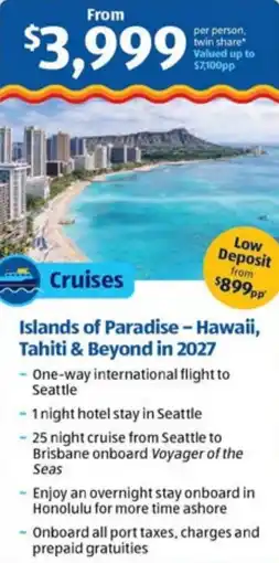 ALDI Islands of Paradise Hawaii Tahiti & Beyond in 2027 offer