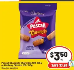 IGA Pascall Chocolate Share Bag or Cadbury Bitesize offer