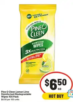 IGA Pine O Cleen Lemon Lime Disinfectant Biodegradable Wipes offer