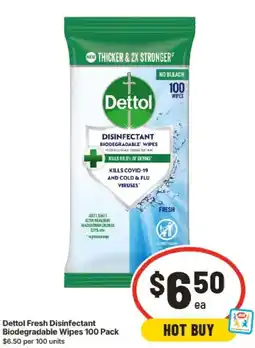 IGA Dettol Fresh Disinfectant Biodegradable Wipes offer