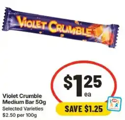 IGA Violet Crumble Medium Bar offer