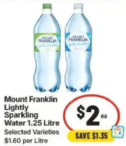 IGA Mount Franklin Lightly Sparkling Water offer