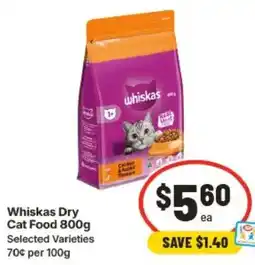 IGA Whiskas Dry Cat Food offer