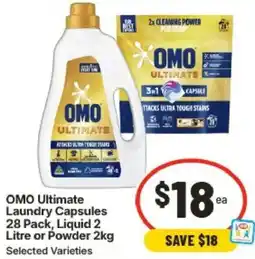 IGA Omo ultimate laundry capsules liquid or powder offer