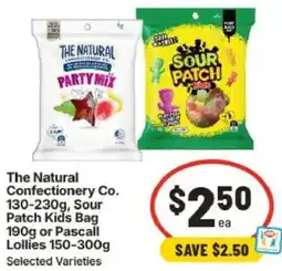 IGA The Natural Confectionery Co Sour Patch Kids Bag or Pascall Lollies offer