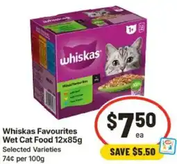 IGA Whiskas Favourites Wet Cat Food offer