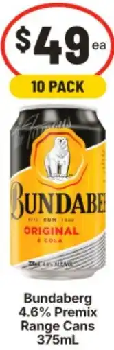 IGA Bundaberg 4.6% Premix Range Cans offer