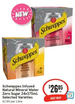 IGA Schweppes Infused Natural Mineral Water Zero Sugar offer