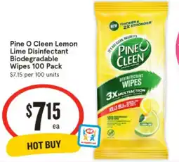 IGA Pine O Cleen Lemon Lime Disinfectant Biodegradable Wipes offer