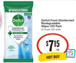 IGA Dettol Fresh Disinfectant Biodegradable Wipes offer