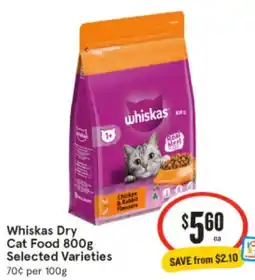 IGA Whiskas Dry Cat Food offer