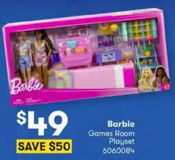 BIG W Barbie Games Room Playset offer