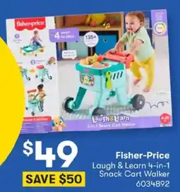 BIG W Fisher Price Laugh & Learn 4 in 1 Snack Cart Walker offer