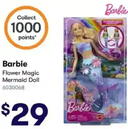 BIG W Barbie Flower Magic Mermaid Doll offer