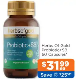 Good Price Pharmacy Herbs Of Gold Probiotic+SB offer