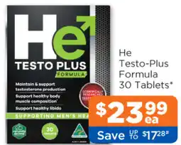Good Price Pharmacy He Testo-Plus Formula offer