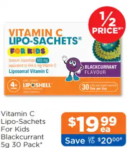 Good Price Pharmacy Vitamin C Lipo-Sachets For Kids Blackcurrant offer