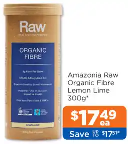 Good Price Pharmacy Amazonia Raw Organic Fibre Lemon Lime offer