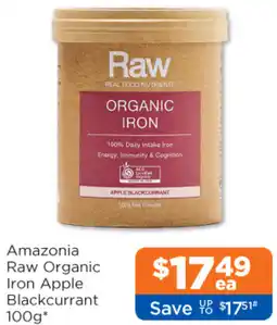 Good Price Pharmacy Amazonia Raw Organic Iron Apple Blackcurrant offer