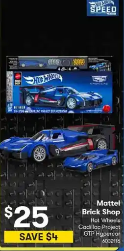 BIG W Mattel Brick Shop Hot Wheels Cadillac Project GTP Hypercar offer
