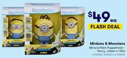 BIG W Minions & Monsters Minions Palm Puppetronic Henry, James or Dick offer