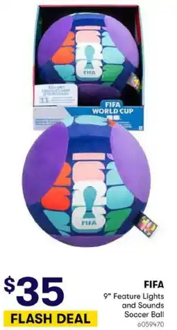 BIG W 9" Feature Lights and Sounds Soccer Ball offer