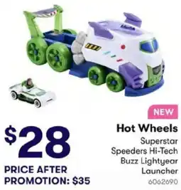 BIG W Hot Wheels Superstar Speeders Hi-Tech Buzz Lightyear Launcher offer