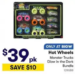 BIG W Hot Wheels Monster Trucks Glow in the Dark offer