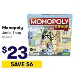 BIG W Monopoly Junior Bluey offer