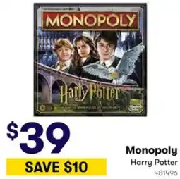 BIG W Monopoly Harry Potter offer