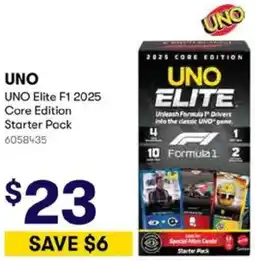 BIG W UNO Elite F1 2025 Core Edition Starter Pack offer