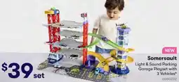 BIG W Somersault Light & Sound Parking Garage Playset with 3 Vehicles offer